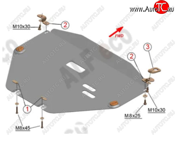 4 549 р. Защита картера двигателя и КПП Alfeco  Honda CR-V  RW,RT (2016-2022) дорестайлинг, рестайлинг (Сталь 2 мм)  с доставкой в г. Омск