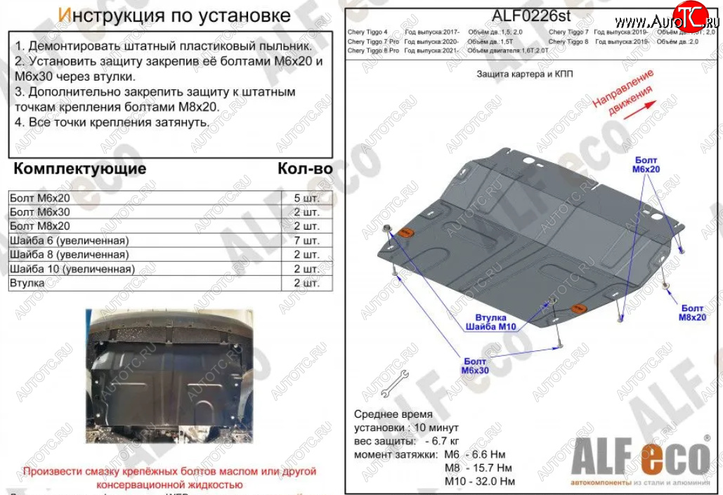 13 499 р. Защита картера двигателя и КПП (V-1,5T; 2,0, малая) ALFECO  Chery Tiggo 7 PRO (2019-2025) (Алюминий 4 мм)  с доставкой в г. Омск