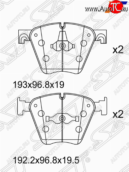 3 999 р. Колодки тормозные SAT (передние)  BMW X6  F16 (2014-2020)  с доставкой в г. Омск