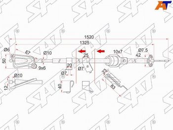 Трос ручника RH 2WD SAT Nissan (Нисан) Wingroad (Вингроад)  2 Y11 (1999-2005) 2 Y11 дорестайлинг универсал, рестайлинг универсал ()