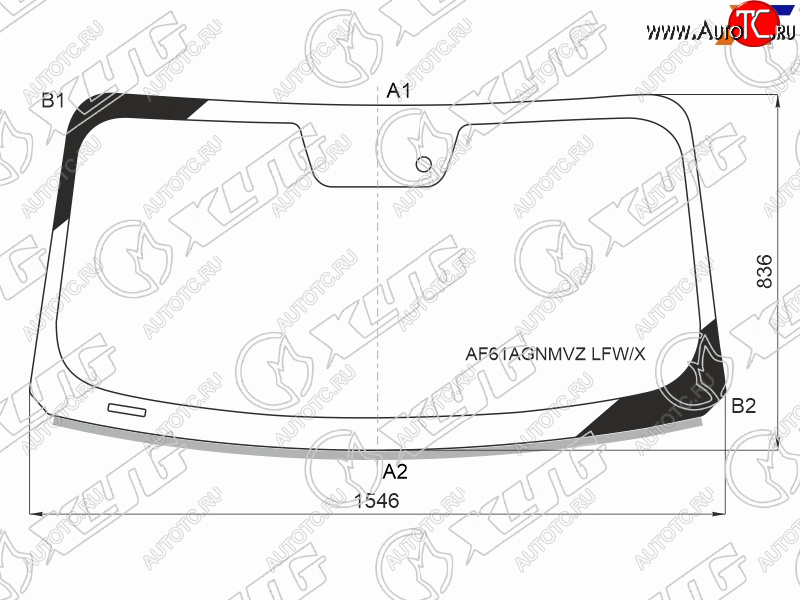 9 849 р. Стекло лобовое (Датчик дождя Молдинг) XYG  Ford Mustang  S550 (2013-2023) купе дорестайлинг, купе рестайлинг  с доставкой в г. Омск