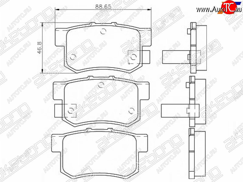 2 889 р. Задние колодки тормозные AKEBONO Honda CR-V RD4,RD5,RD6,RD7,RD9  дорестайлинг (2001-2004)  с доставкой в г. Омск