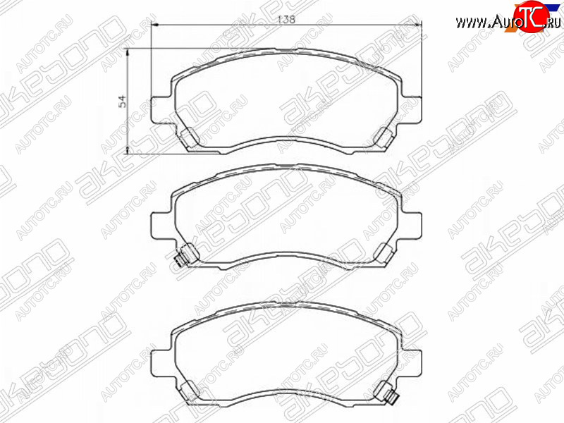 2 249 р. Колодки тормозные AKEBONO (передние) Subaru Legacy BH/BE12 универсал (1998-2003)  с доставкой в г. Омск