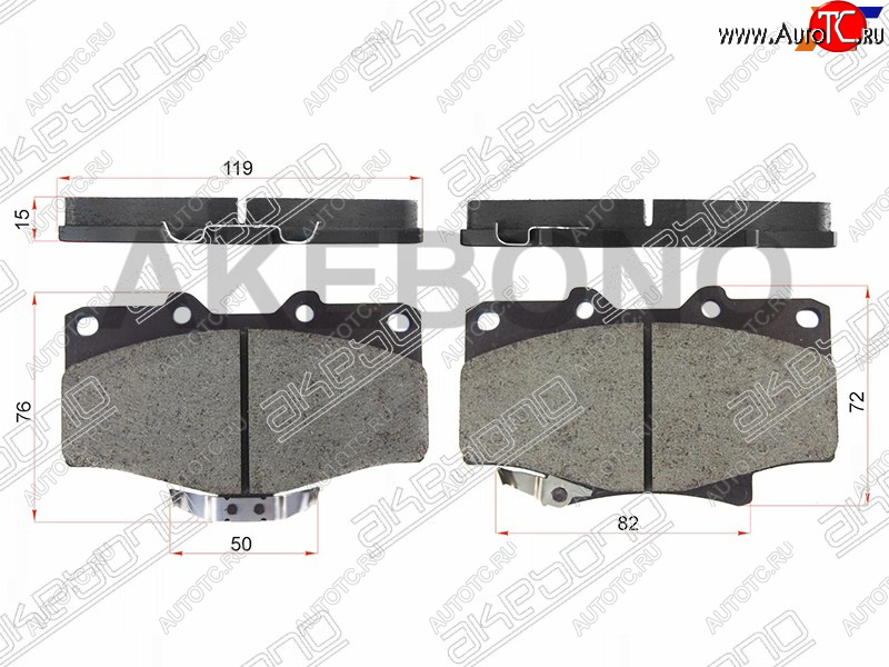 2 069 р. Колодки тормозные AKEBONO (передние) Toyota Land Cruiser 80 (1989-1997)  с доставкой в г. Омск