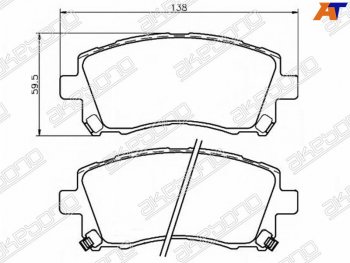 2 199 р. Колодки тормозные AKEBONO (передние) Subaru Forester SF рестайлинг (2000-2002)  с доставкой в г. Омск. Увеличить фотографию 1