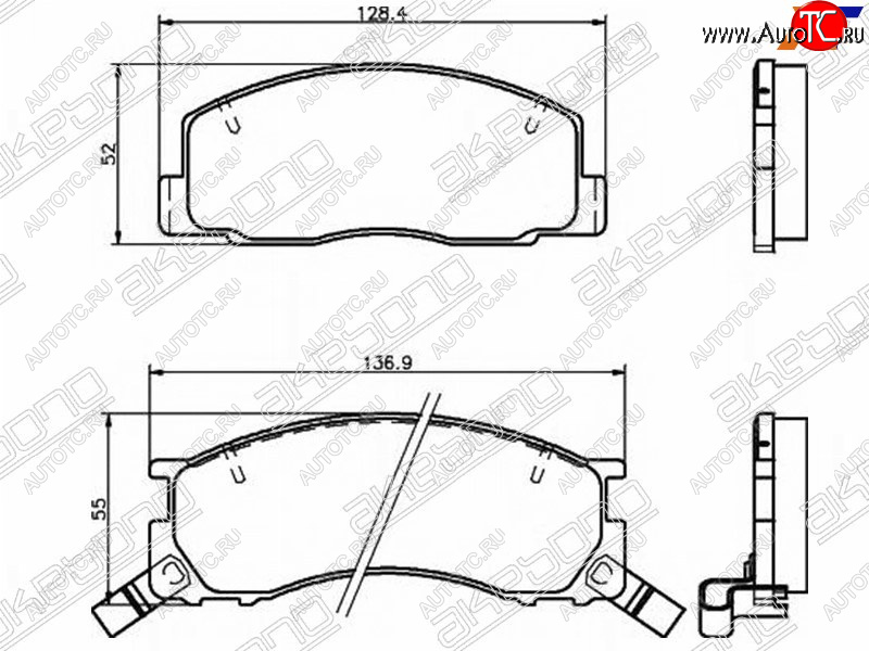 2 669 р. Колодки тормозные AKEBONO (передние) Toyota Estima XR10,XR20 (1990-1999)  с доставкой в г. Омск