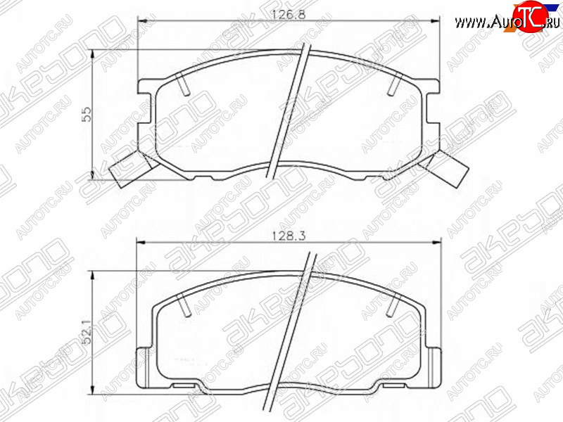 1 749 р. Колодки тормозные AKEBONO (передние) Toyota LiteAce Noah (1996-2001)  с доставкой в г. Омск