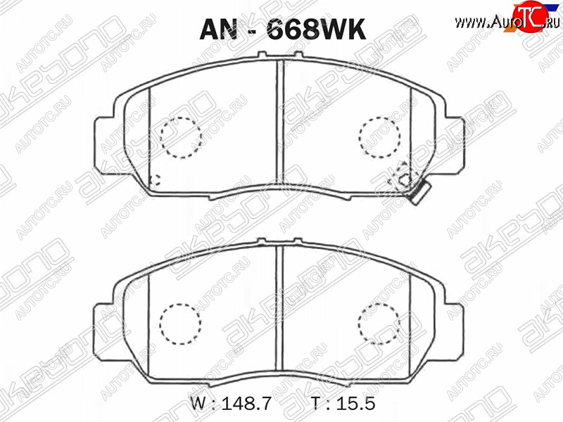 3 299 р. Колодки тормозные AKEBONO (передние) Honda Accord CU седан дорестайлинг (2008-2011)  с доставкой в г. Омск