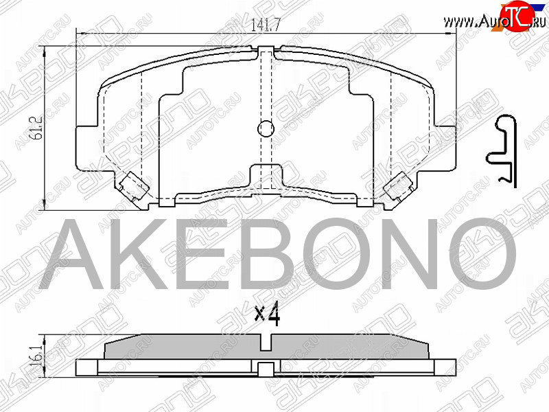 3 179 р. Колодки тормозные AKEBONO (передние) Mazda CX-5 KE дорестайлинг (2011-2014)  с доставкой в г. Омск