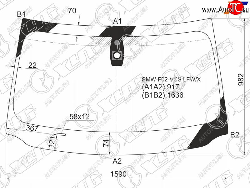 8 449 р. Стекло лобовое (Датчик дождя) XYG  BMW 7 серия  F01-F04 (2008-2015) седан  с доставкой в г. Омск