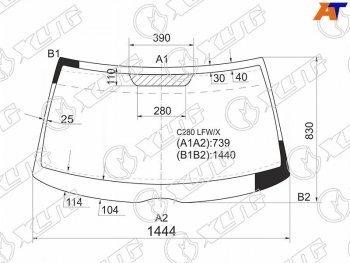 Стекло лобовое (4D SED5D WGN) XYG Mercedes-Benz C-Class W202 дорестайлинг седан (1993-1997)