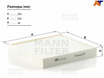 Фильтр салона MANN Audi (Ауди) A1 (А1) ( 8X1 хэтчбэк 3 дв.,  8XA хэтчбэк 5 дв.,  GB хэтчбэк 5 дв.) (2010-2025), Skoda (Шкода) Fabia (Фабия) ( Mk2,  Mk3) (2010-2018), Volkswagen (Волксваген) Polo (Поло) ( 5,  Mk5,  Mk6) (2009-2022)