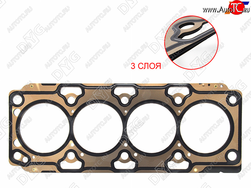 2 969 р. Прокладка ГБЦ D4EB 2,2 металл (T-1,3) DYG  Hyundai Santa Fe ( SM,  CM,  DM,  TM) (2000-2022) дорестайлинг, рестайлинг, дорестайлинг, рестайлинг, дорестайлинг, рестайлинг  с доставкой в г. Омск