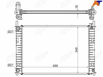 7 699 р. Радиатор SAT  Ford Fiesta  5 (2001-2005), Ford Fusion  1 (2002-2012), Mazda 2/Demio  DY (2002-2007)  с доставкой в г. Омск. Увеличить фотографию 1