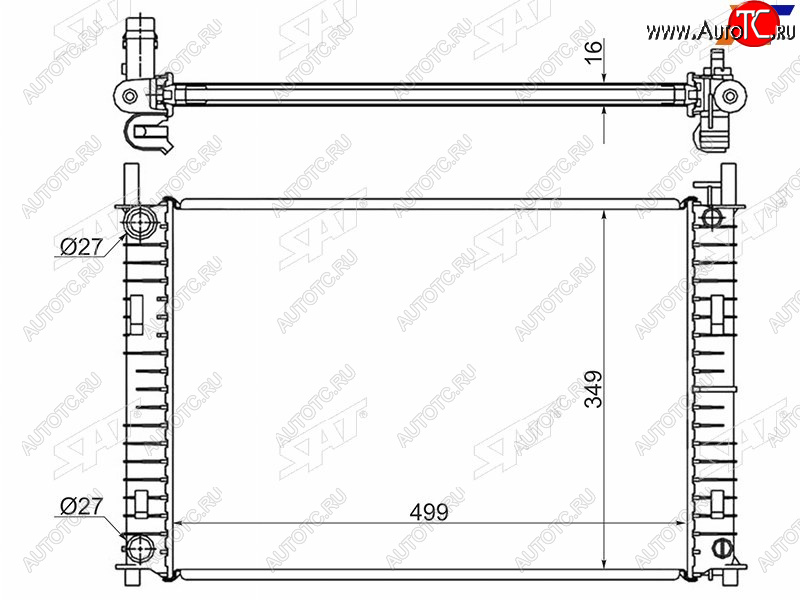 7 699 р. Радиатор SAT  Ford Fiesta  5 (2001-2005), Ford Fusion  1 (2002-2012), Mazda 2/Demio  DY (2002-2007)  с доставкой в г. Омск