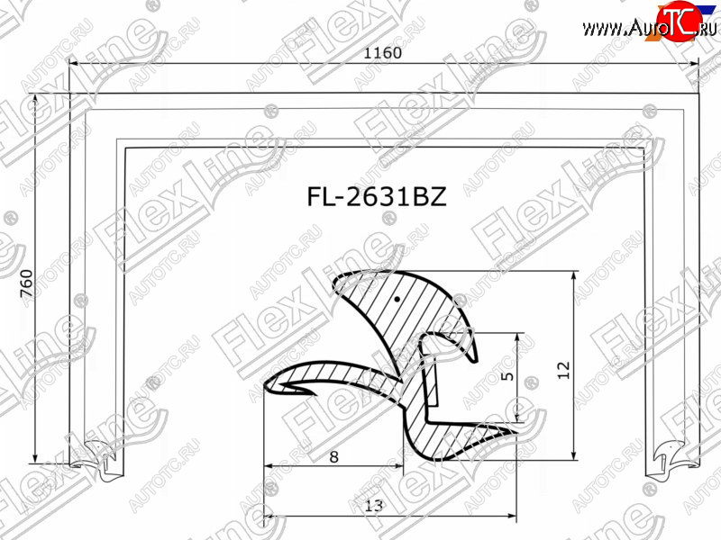 2 299 р. Молдинг лобового стекла (П-образный) FLEXLINE Honda Fit 1 GD дорестайлинг (2001-2004)  с доставкой в г. Омск