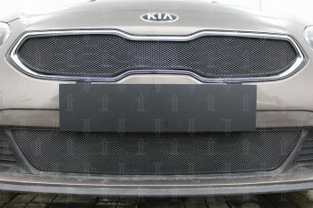 3 099 р. Защитная сетка в бампер (низ, ячейка 3х7 мм) Alfeco Стандарт  KIA Ceed  3 CD (2018-2024) универсал, хэтчбэк (Чёрная)  с доставкой в г. Омск. Увеличить фотографию 2