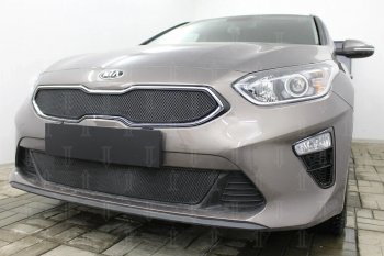 3 099 р. Защитная сетка в бампер (низ, ячейка 3х7 мм) Alfeco Стандарт  KIA Ceed  3 CD (2018-2024) универсал, хэтчбэк (Чёрная)  с доставкой в г. Омск. Увеличить фотографию 4