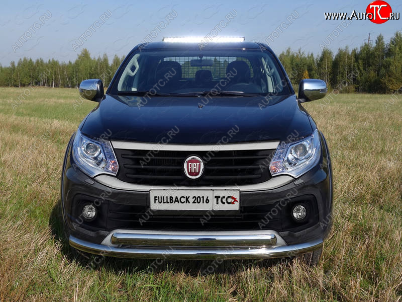 27 699 р. Защита передняя нижняя двойная 76,1*75 мм ТСС Тюнинг Fiat Fullback (2016-2018) (нержавейка)  с доставкой в г. Омск