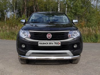 38 999 р. Защита переднего бампера нижняя с ДХО 76,1 мм ТСС Тюнинг Fiat Fullback (2016-2018) (нержавейка)  с доставкой в г. Омск. Увеличить фотографию 1