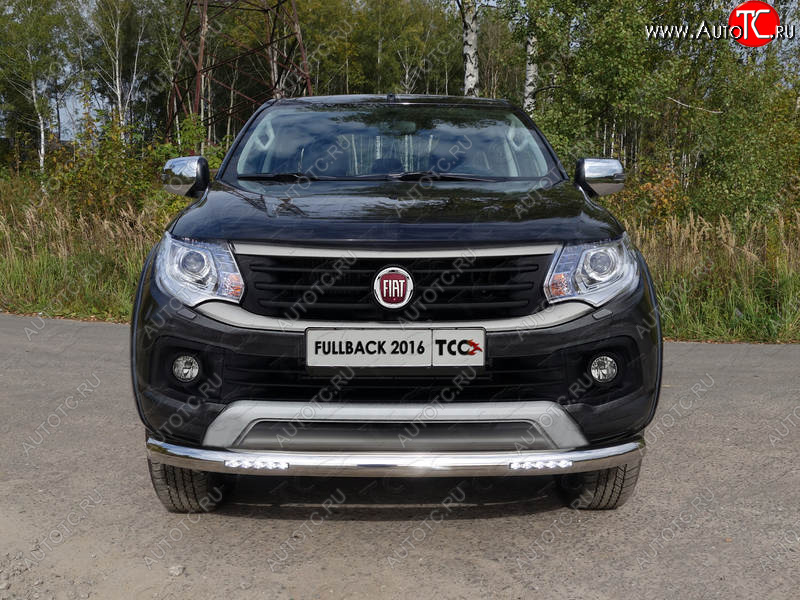 38 999 р. Защита переднего бампера нижняя с ДХО 76,1 мм ТСС Тюнинг Fiat Fullback (2016-2018) (нержавейка)  с доставкой в г. Омск