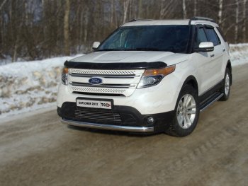 Защита переднего бампера кенгурин 75*42 мм ТСС Тюнинг Ford Explorer U502 дорестайлинг (2010-2016) ()