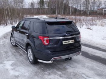 Защита задняя (уголки, нержавейка 76,1 мм) ТСС Тюнинг Ford (Форд) Explorer (Експлорер)  U502 (2015-2018) U502 1-ый рестайлинг, 5 дв.