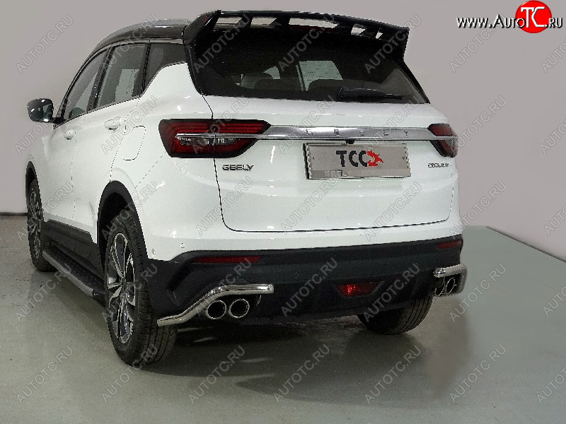 7 699 р. Защита заднего бампера (уголки, d42,4 мм) TCC  Geely Coolray  SX11 (2018-2023) дорестайлинг  с доставкой в г. Омск