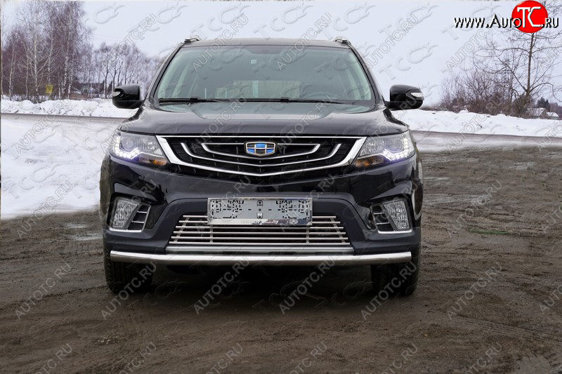 17 799 р. Защита переднего бампера нижняя d60,3 мм ТСС Тюнинг  Geely Emgrand X7 (2019-2021) 2-ой рестайлинг (нержавейка)  с доставкой в г. Омск