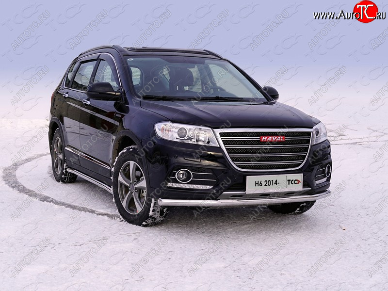 21 899 р. Защита переднего бампера нижняя d60,3 мм ТСС Тюнинг  Haval H6 (2013-2020) (нержавейка)  с доставкой в г. Омск