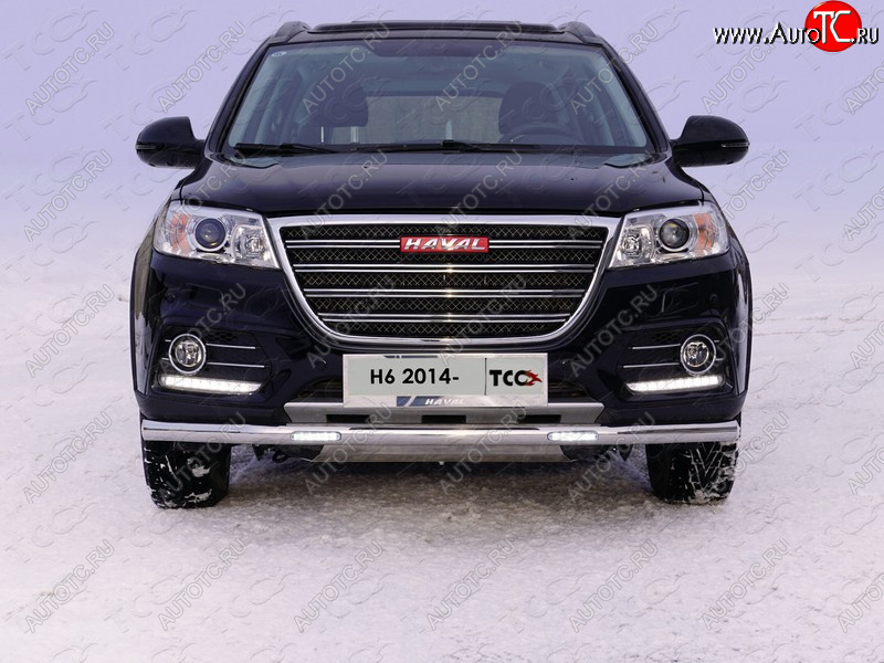 36 849 р. Защита переднего бампера нижняя (с ДХО) 60,3 мм Haval H6 (2013-2020) (нержавейка)  с доставкой в г. Омск