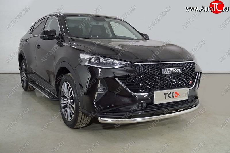 14 399 р. Защита переднего бампера нижняя d60,3 мм ТСС Тюнинг  Haval F7 (2022-2024)  рестайлинг (нержавейка)  с доставкой в г. Омск