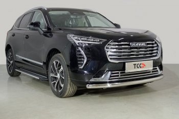 14 249 р. Защита переднего бампера нижняя d60,3 мм ТСС Тюнинг  Haval Jolion (2020-2024) дорестайлинг (кроме комплектации Comfort)  с доставкой в г. Омск. Увеличить фотографию 1