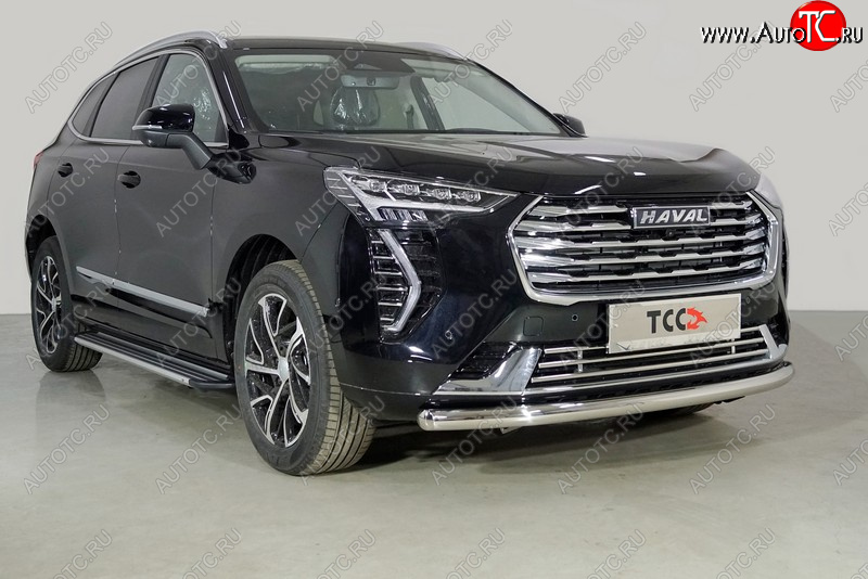 14 249 р. Защита переднего бампера нижняя d60,3 мм ТСС Тюнинг Haval Jolion дорестайлинг (2020-2024) (кроме комплектации Comfort)  с доставкой в г. Омск