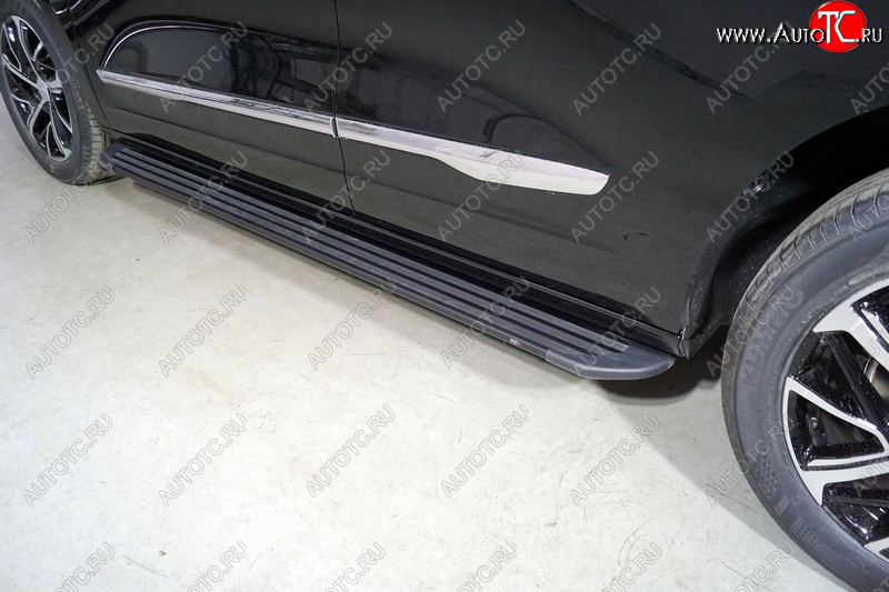 21 999 р. Пороги алюминиевые Slim Line ТСС Тюнинг  Haval Jolion (2020-2024) дорестайлинг (Black)  с доставкой в г. Омск