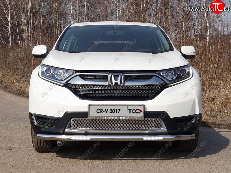 34 649 р. Защита переднего бампера нижняя с ДХО 60,3 мм Honda CR-V RW,RT дорестайлинг (2016-2020) (нержавейка)  с доставкой в г. Омск