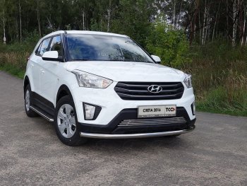 17 649 р. Защита переднего бампера нижняя d60,3 мм ТСС Тюнинг  Hyundai Creta  GS (2015-2019) дорестайлинг (нержавейка)  с доставкой в г. Омск. Увеличить фотографию 1