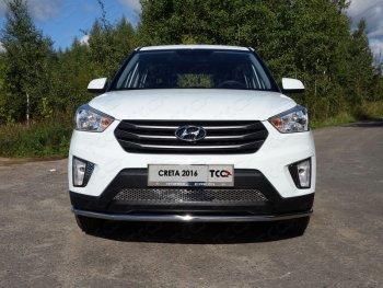 Защита переднего бампера нижняя d42,4 мм ТСС Тюнинг Hyundai (Хюндаи) Creta (Крета)  GS (2015-2019) GS дорестайлинг  (нержавейка)