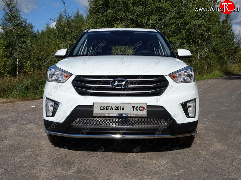 16 549 р. Защита переднего бампера нижняя d42,4 мм ТСС Тюнинг Hyundai Creta GS дорестайлинг (2015-2019) (нержавейка)  с доставкой в г. Омск