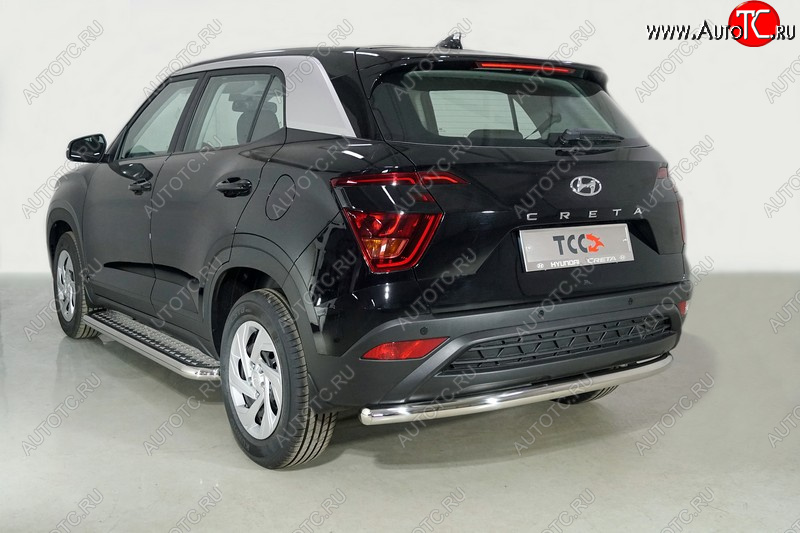 20 899 р. Защита задняя (нержавейка 60,3 мм) ТСС Тюнинг  Hyundai Creta  SU (2020-2022)  с доставкой в г. Омск