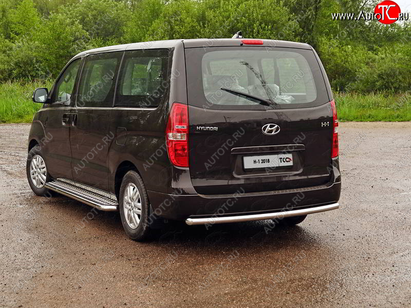 21 799 р. Защита задняя (центральная нержавейка 60,3 мм), ТСС Тюнинг  Hyundai Starex/Grand Starex/H1  TQ (2017-2022) 2-ой рестайлинг (центральная)  с доставкой в г. Омск