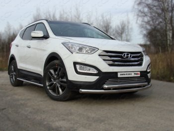 Защита переднего бампера нижняя d60,3*50,8 мм ТСС Тюнинг Hyundai (Хюндаи) Santa Fe (Санта)  DM (2012-2019) DM дорестайлинг, рестайлинг  (нержавейка)