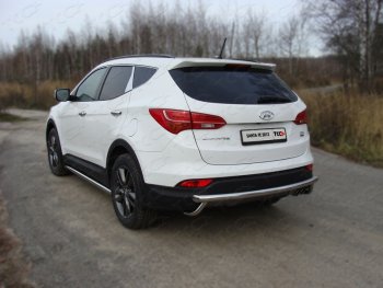 Защита задняя (центральная нержавейка 60,3 мм) ТСС Тюнинг Hyundai Santa Fe DM дорестайлинг (2012-2016)