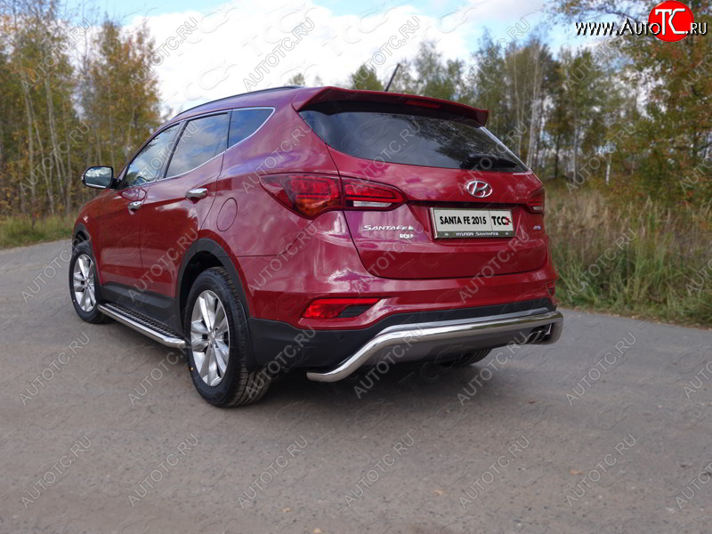 24 949 р. Защита задняя (нержавейка 60,3 мм) ТСС Тюнинг  Hyundai Santa Fe  DM (2015-2019) рестайлинг  с доставкой в г. Омск