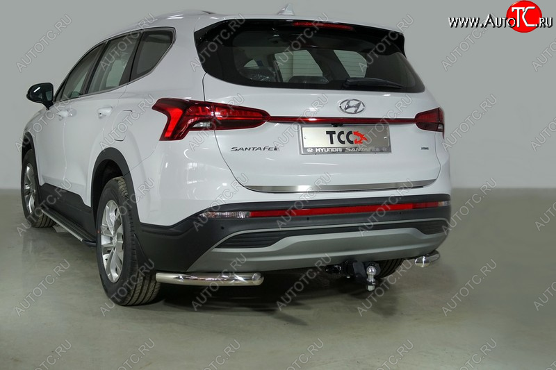 18 499 р. Защита заднего бампера (уголки, d60,3 мм) TCC  Hyundai Santa Fe  TM (2020-2022) рестайлинг  с доставкой в г. Омск