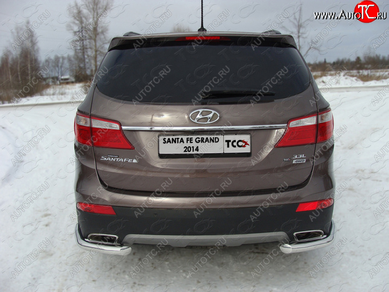 18 699 р. Защита заднего бампера (уголки, d60,3 мм) TCC  Hyundai Grand Santa Fe  1 DM (2013-2016) дорестайлинг  с доставкой в г. Омск