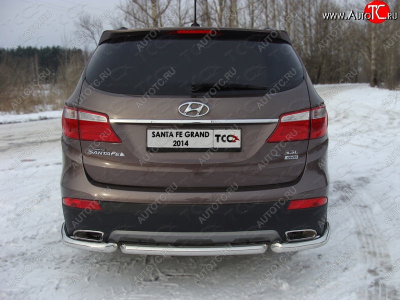 12 299 р. Защита задняя (нержавейка 60,3 мм) ТСС Тюнинг  Hyundai Santa Fe  DM (2012-2016) дорестайлинг  с доставкой в г. Омск