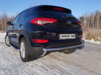 23 999 р. Защита задняя (нержавейка 60,3*42,4 мм) ТСС Тюнинг  Hyundai Tucson  TL (2015-2018) дорестайлинг  с доставкой в г. Омск. Увеличить фотографию 1