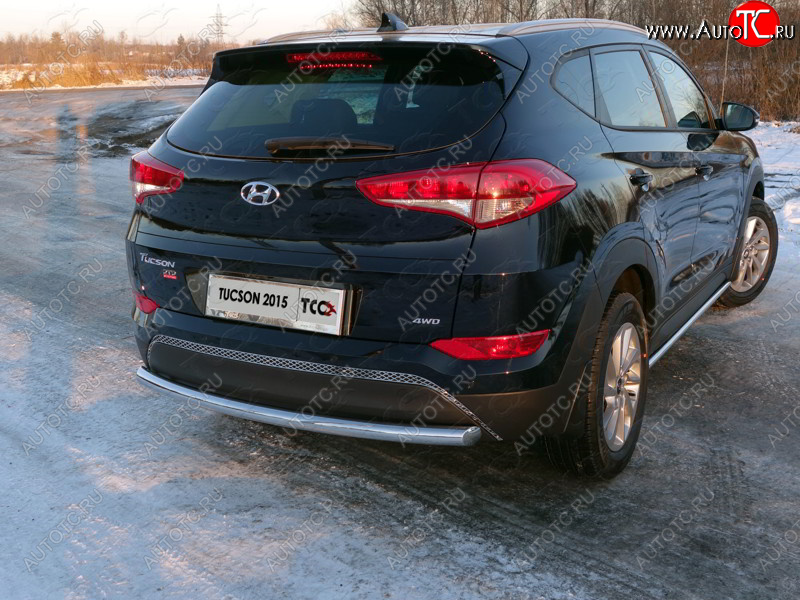 16 549 р. Защита задняя (нержавейка 60,3 мм) ТСС Тюнинг  Hyundai Tucson  TL (2015-2018) дорестайлинг  с доставкой в г. Омск