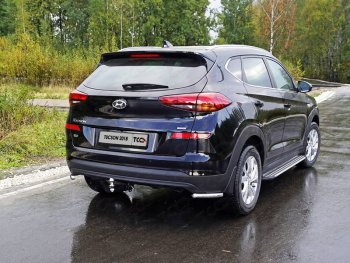 11 999 р. Защита заднего бампера (уголки, d42,4 мм) TCC  Hyundai Tucson  TL (2018-2021) рестайлинг  с доставкой в г. Омск. Увеличить фотографию 1